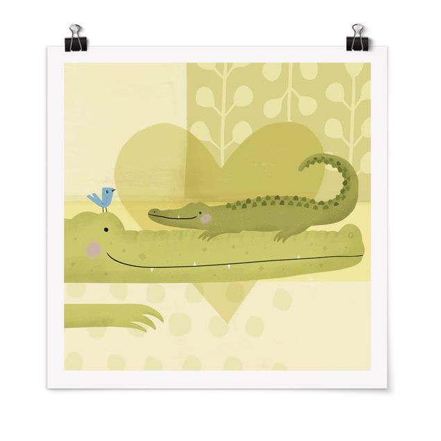 Poster - Mama und ich - Krokodile - Quadrat 1:1