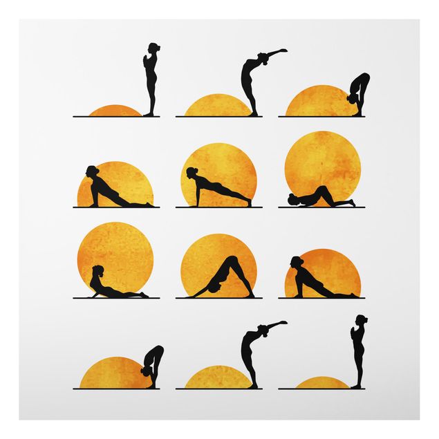 Alu Dibond Druck Yoga - Der Sonnengruß