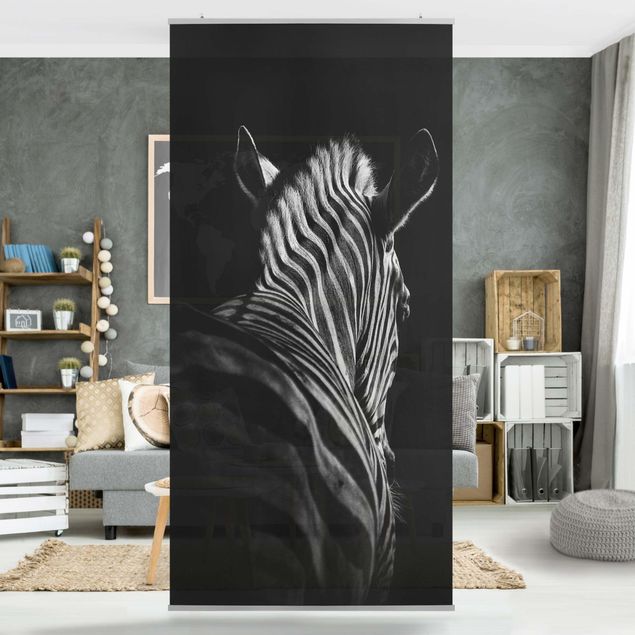 Raumteiler - Dunkle Zebra Silhouette - 250x120cm