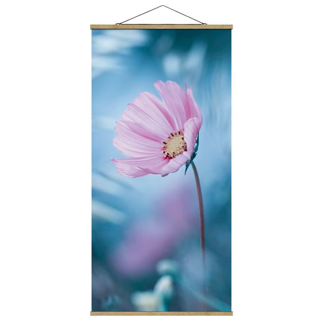 Stoffbild mit Posterleisten - Blüte in Pastell - Hochformat 1:2