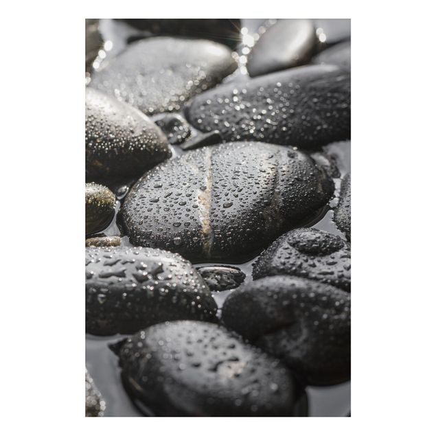 Alu Dibond Bilder Schwarze Steine im Wasser