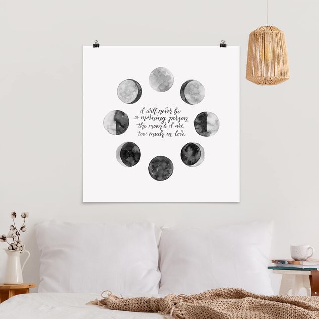 Poster - Ode an den Mond - Liebe - Quadrat 1:1