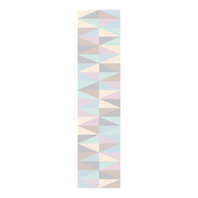 Schiebegardinen mit Motiv 3-teilig Dreiecke in Pastellfarben