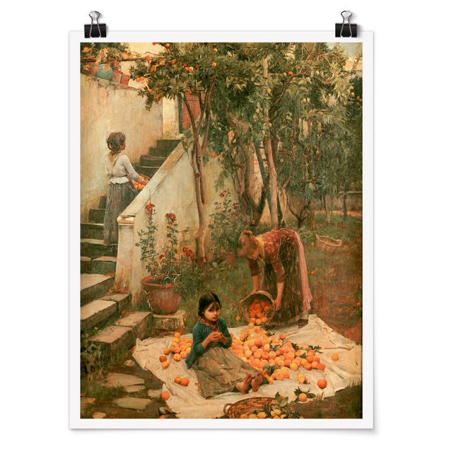 Poster John William Waterhouse - Die Orangenpflücker