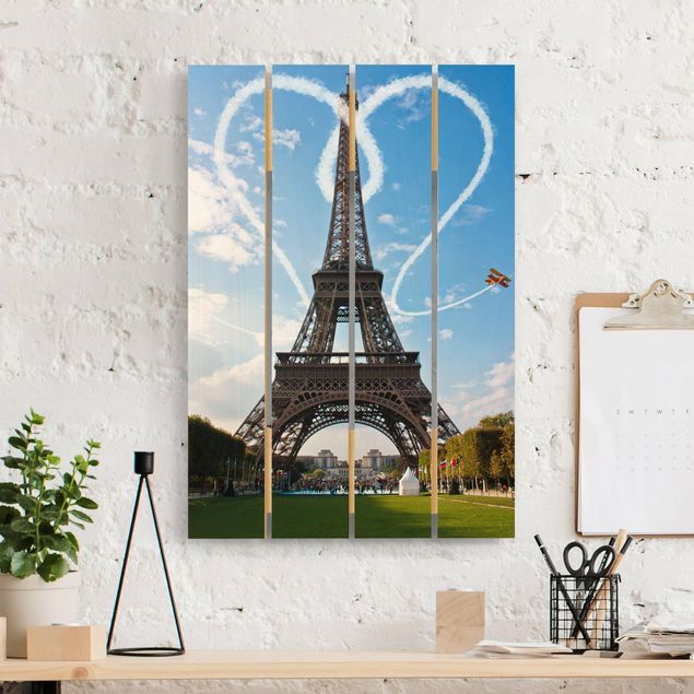 Holzbilder modern Paris - City of Love