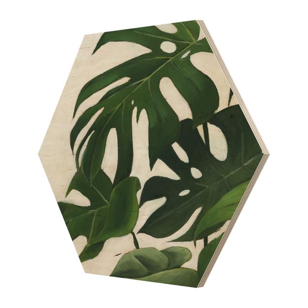 Hexagon Bild Holz - Lieblingspflanzen - Monstera