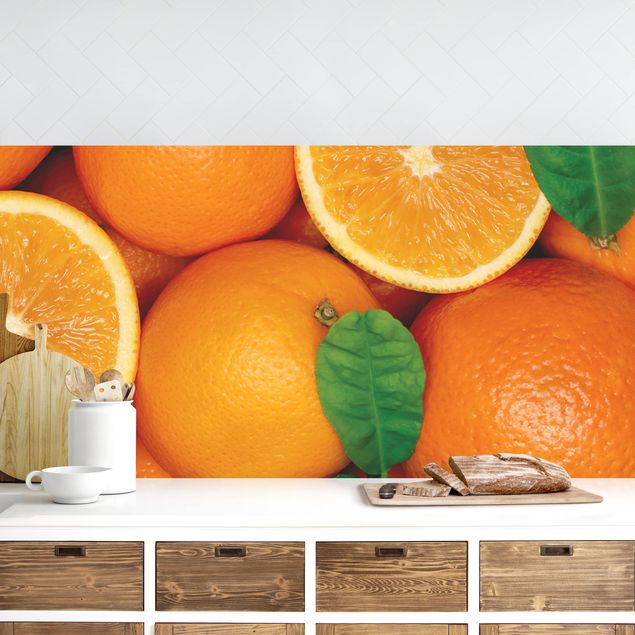 Küchenrückwände Platte Saftige Orangen