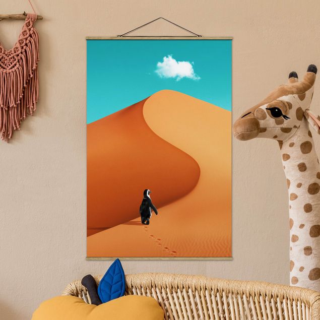 Wandbilder Tiere Wüste mit Pinguin