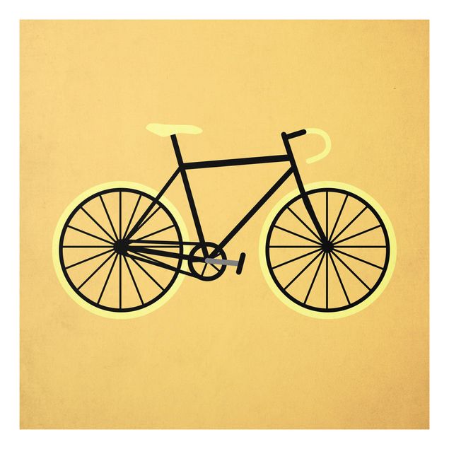 Bilder für die Wand Fahrrad in Gelb