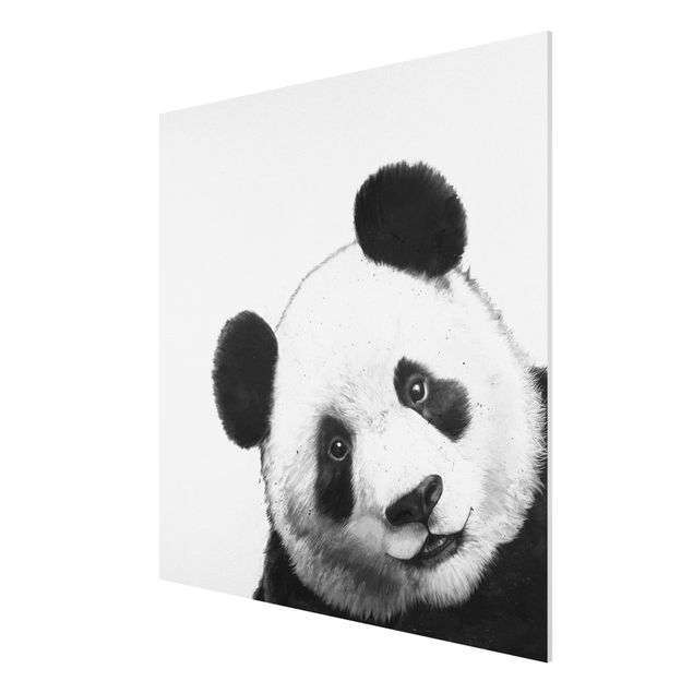 Bilder für die Wand Illustration Panda Schwarz Weiß Malerei