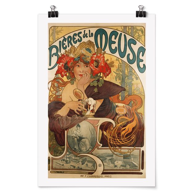 Kunstdrucke Mucha Alfons Mucha - Plakat für La Meuse Bier