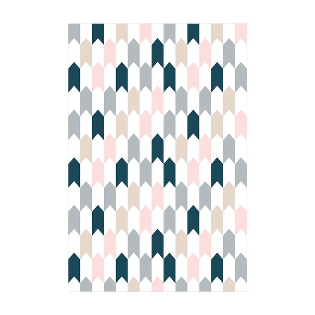 Teppich rosa Geometrisches Muster aus Pfeiltürmen