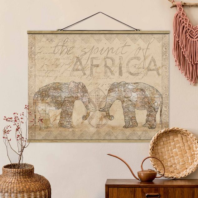Wandbilder Tiere Vintage Collage - Spirit of Africa