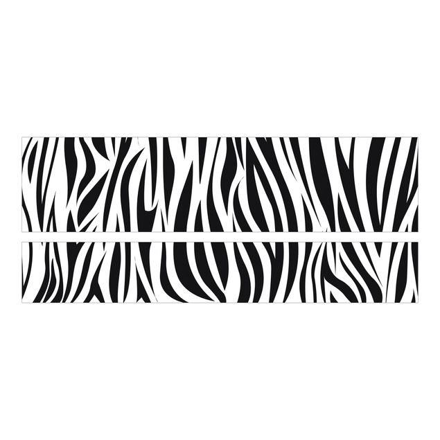 Möbelfolie für IKEA Malm Bett niedrig 180x200cm - Klebefolie Zebra Pattern