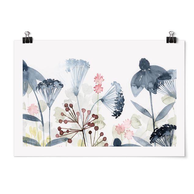 Wandbilder Wildblumen Aquarell I