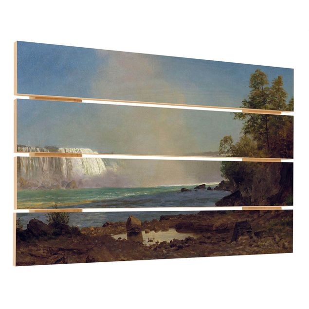 Wandbild Holz Albert Bierstadt - Niagarafälle