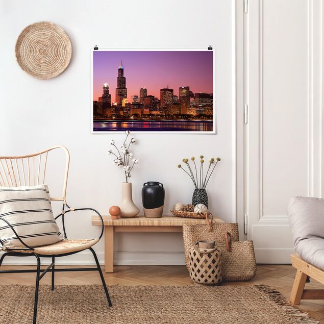 Poster - Chicago Skyline - Querformat 2:3