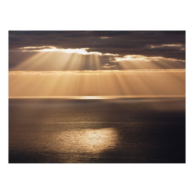 Alu Dibond Bilder Sonnenstrahlen über dem Meer