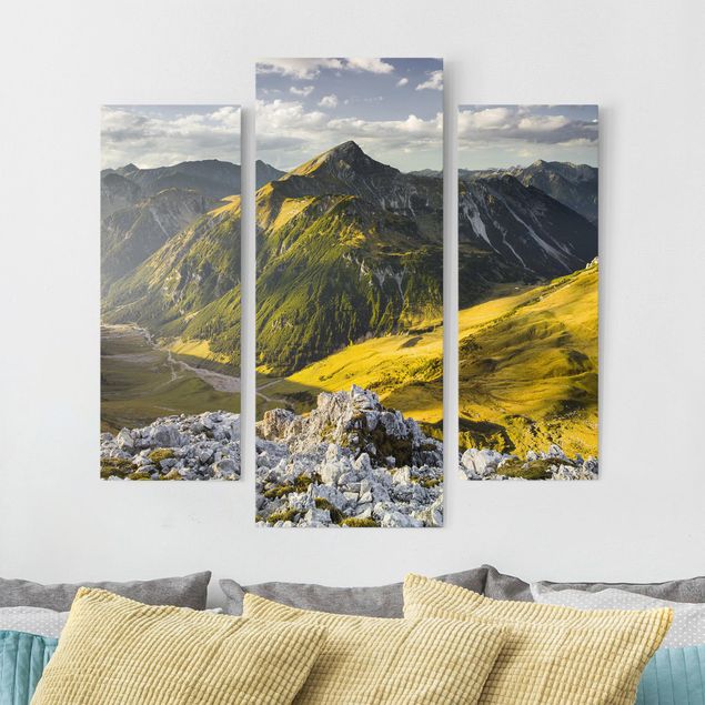 Leinwand Bilder XXL Berge und Tal der Lechtaler Alpen in Tirol