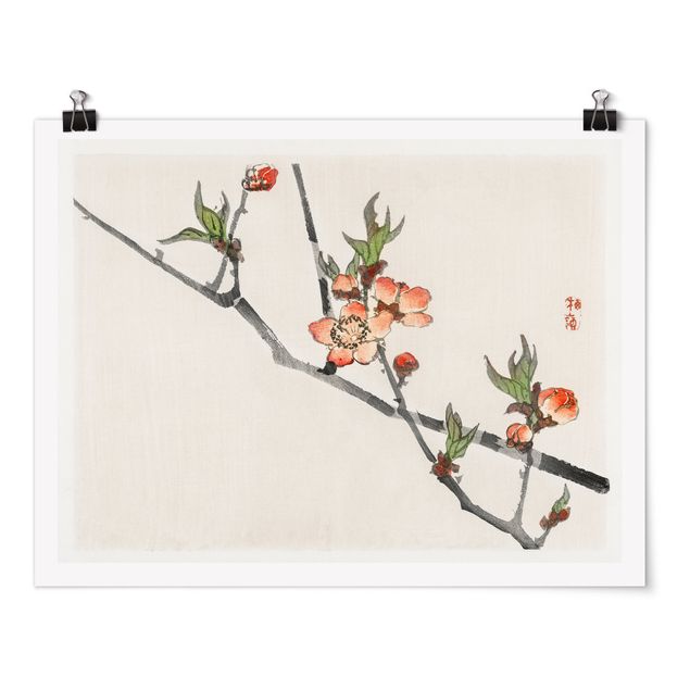 Bilder für die Wand Asiatische Vintage Zeichnung Kirschblütenzweig