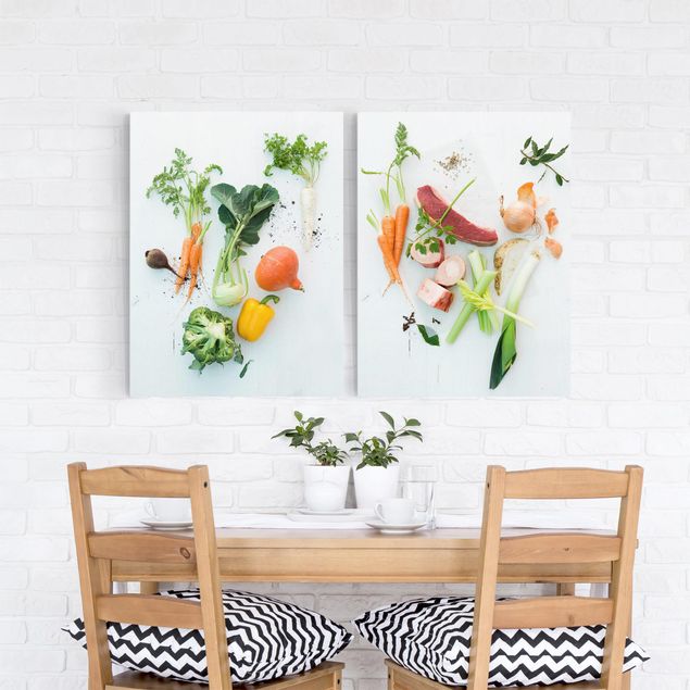 Bilder für die Wand Gemüse und Rinder-Bouillon