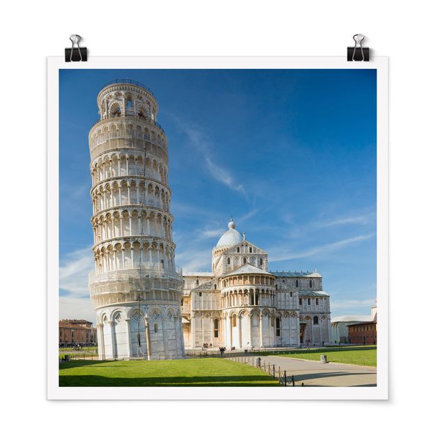 Poster - Der schiefe Turm von Pisa - Quadrat 1:1