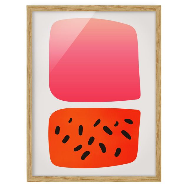 Schöne Wandbilder Abstrakte Formen - Melone und Rosa