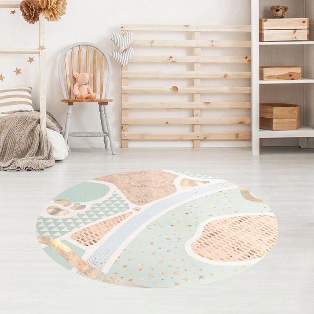 Moderne Teppiche Abstrakte Seelandschaft Pastellmuster