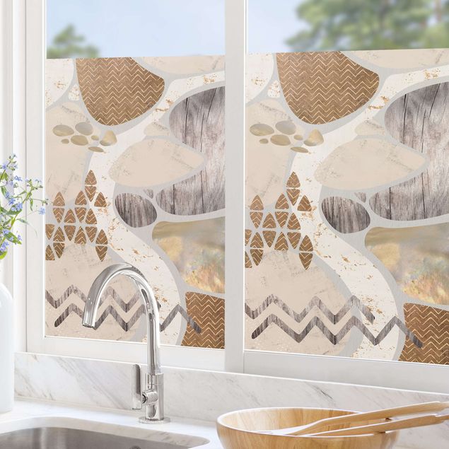 Fensterfolie Muster Abstrakter Steinbruch Pastellmuster