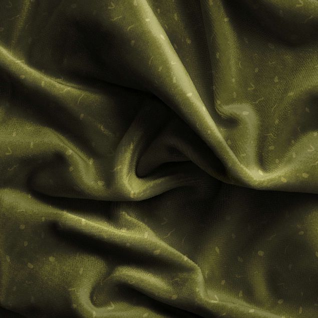 Fenster Vorhang Abstraktes Monochrom Muster - Olive Grün