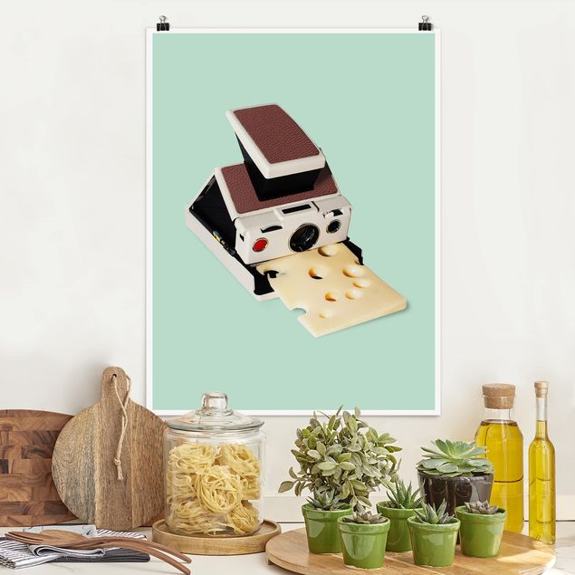 Kunstdrucke Poster Kamera mit Käse