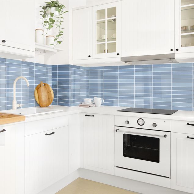 Küchenrückwand einfarbig Metro Fliesen - Hellblau