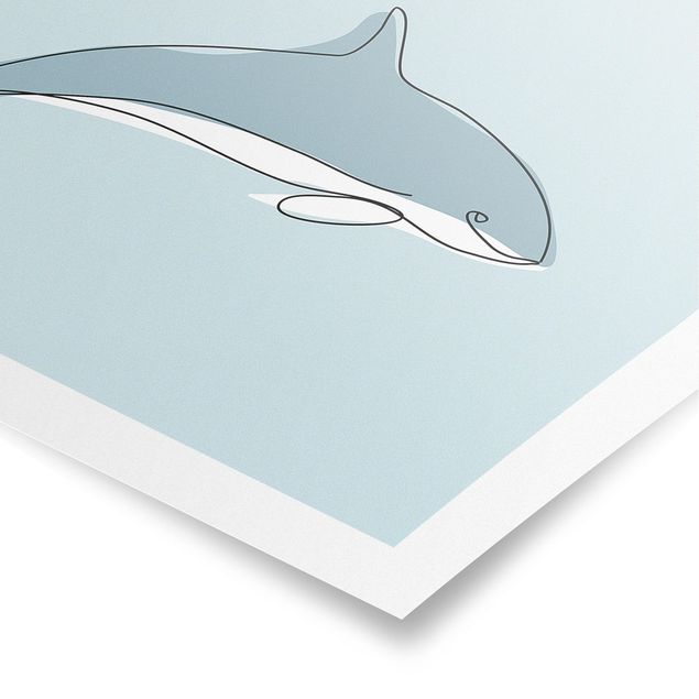 Poster - Delfin Line Art - Querformat 3:4