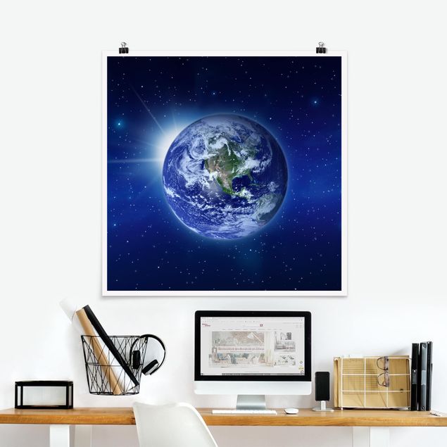 Poster - Erde im Weltall - Quadrat 1:1