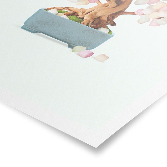 Poster - Jonas Loose - Bonsai mit Marshmallows - Hochformat 4:3