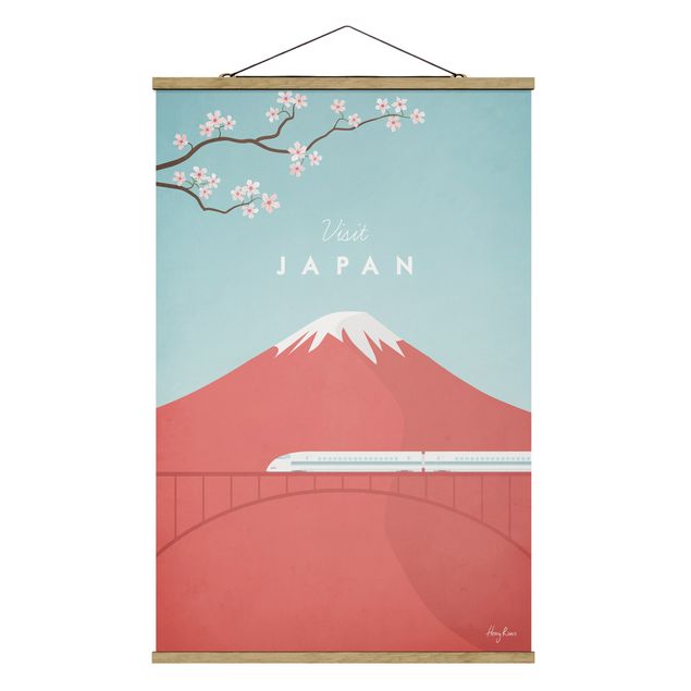 Stoffbild mit Posterleisten - Reiseposter - Japan - Hochformat 2:3