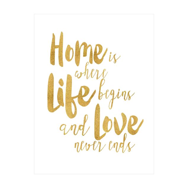 Gold Teppich Home is where Life begins Gold