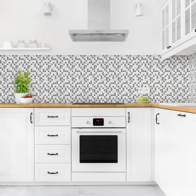 Küchenrückwand Folie Steinoptik Mosaikfliesen Grau