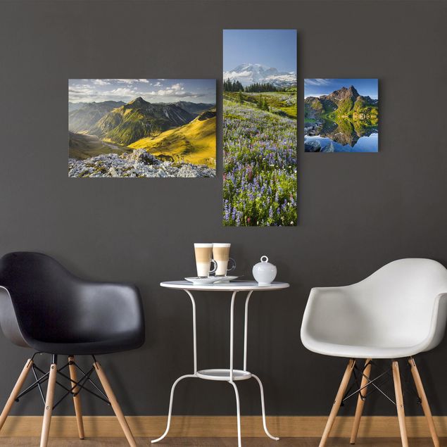 Wandbilder Wohnzimmer modern Berge in den Alpen