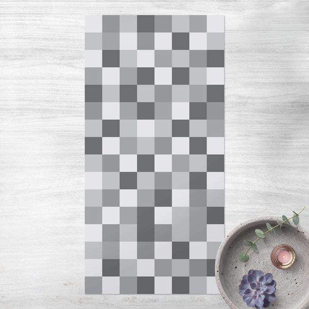 Aussen Teppich Geometrisches Muster Mosaik Grau