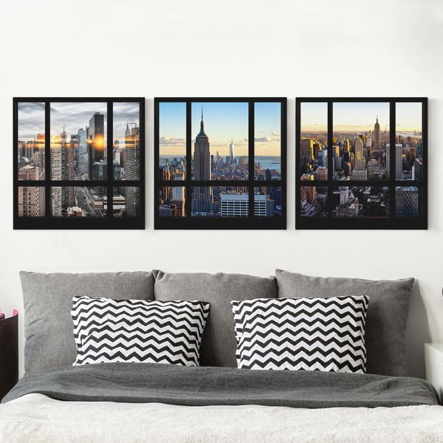 Leinwand Bilder XXL Fensterblicke über New York