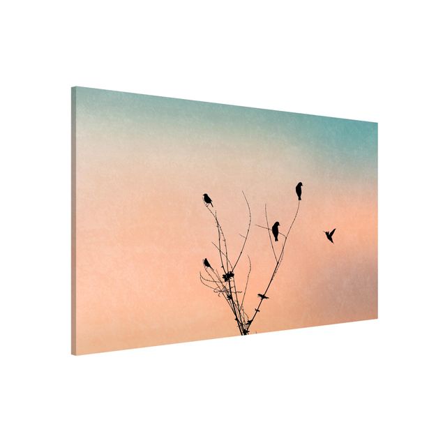 Wandbilder Tiere Vögel vor rosa Sonne II
