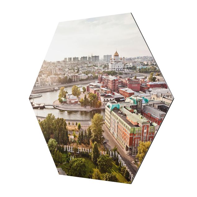 Hexagon Bild Alu-Dibond - City of Moscow