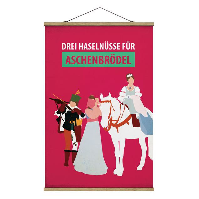 Stoffbild mit Posterleisten - Filmposter Drei Haselnüsse für Aschebrödel - Hochformat 2:3
