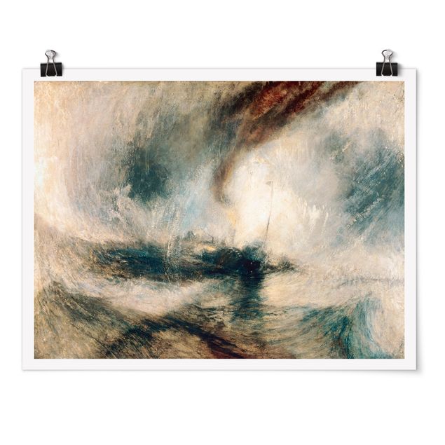 Poster abstrakte Kunst William Turner - Schneesturm über Meer