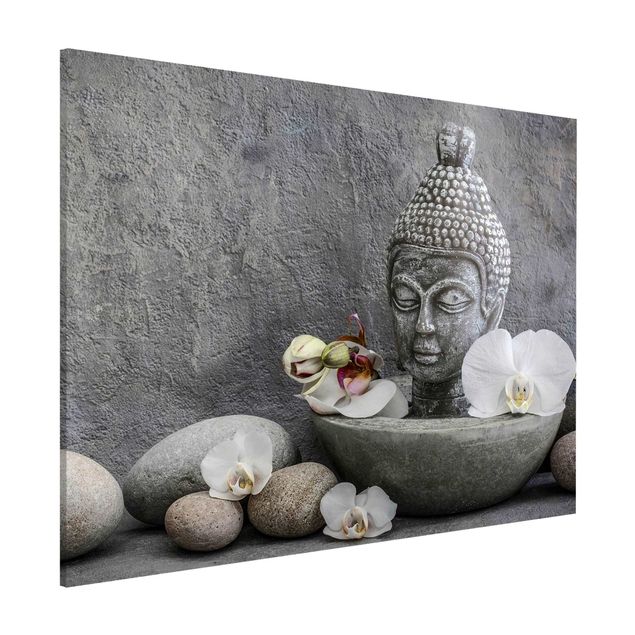 Magnettafel Büro Zen Buddha, Orchideen und Steine