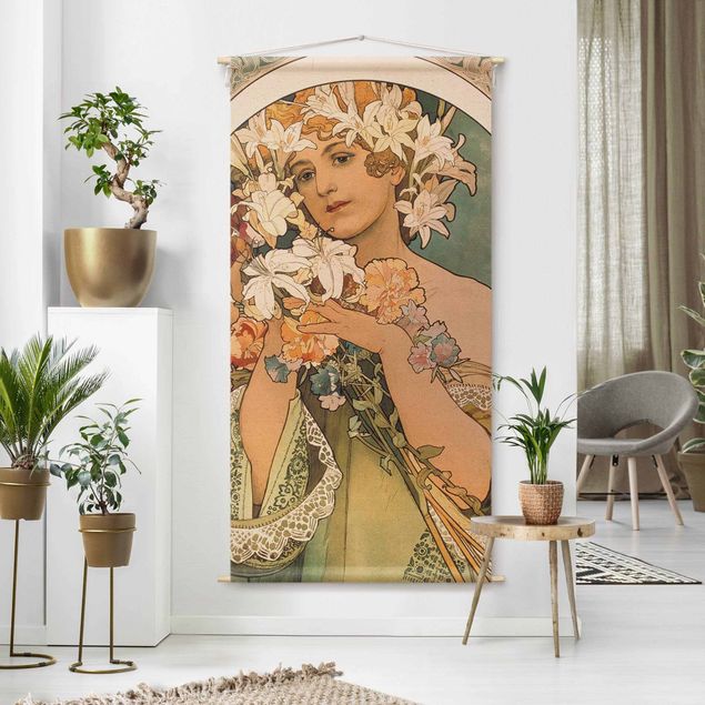 Wandbehang modern Alfons Mucha - Blume