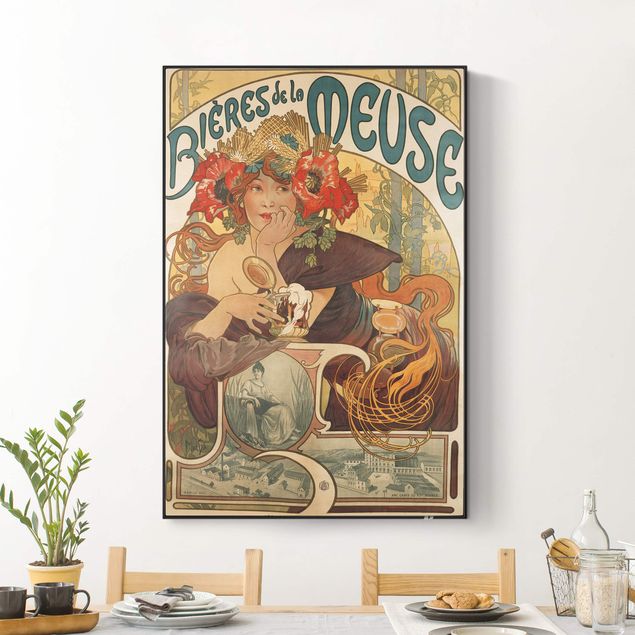 Art Deco Bilder Alfons Mucha - Plakat für La Meuse Bier