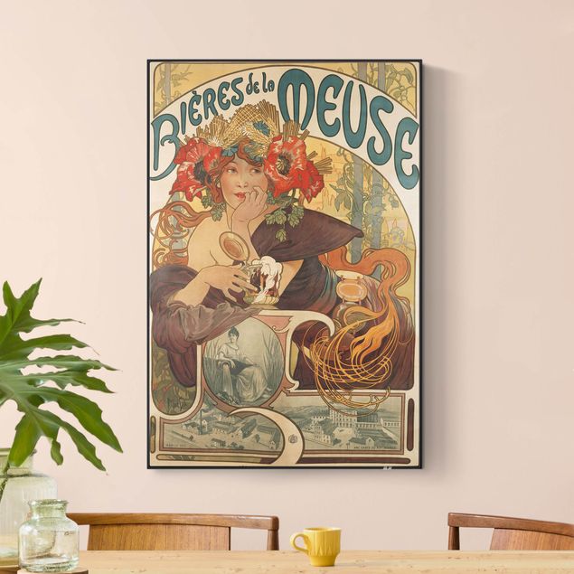 Schöne Wandbilder Alfons Mucha - Plakat für La Meuse Bier