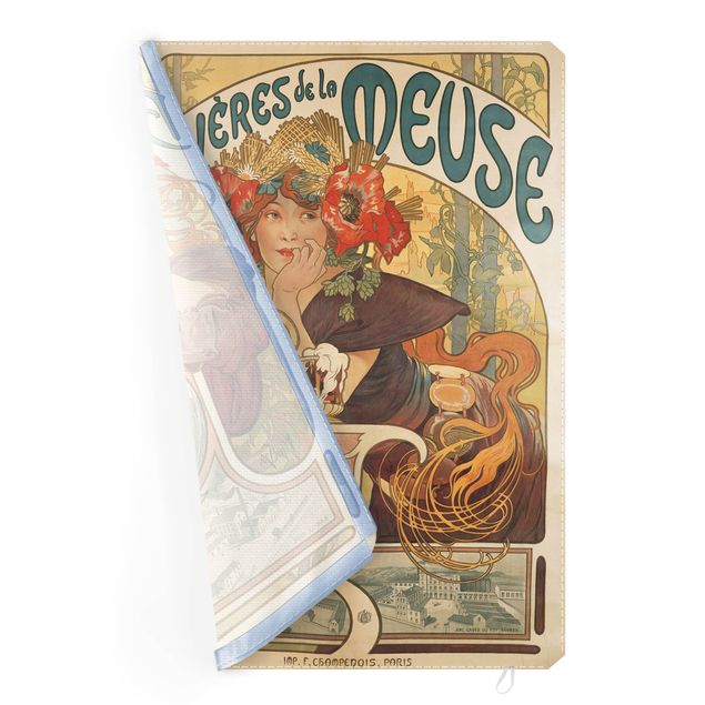 Akustikbilder mit Spannrahmen Alfons Mucha - Plakat für La Meuse Bier